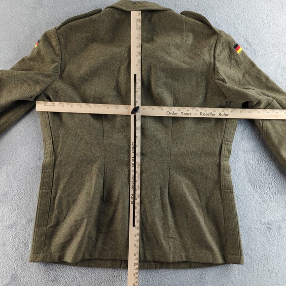 Vintage 80s German Military Field Jacket Mens Large Green Wool Bundeswehr Coat - Picture 7 of 10